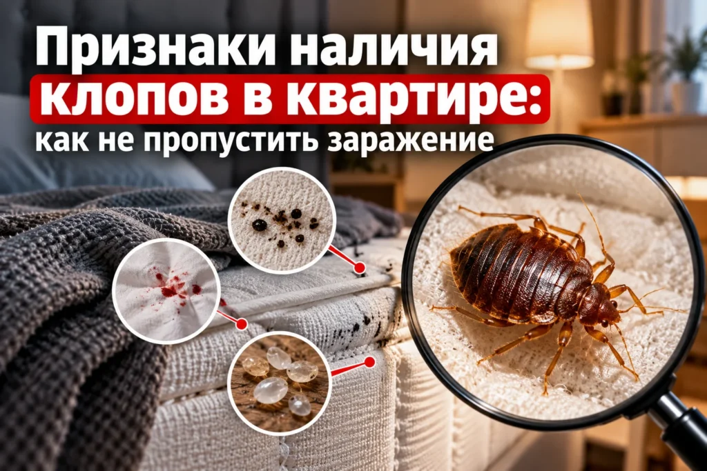 Признаки наличия клопов
